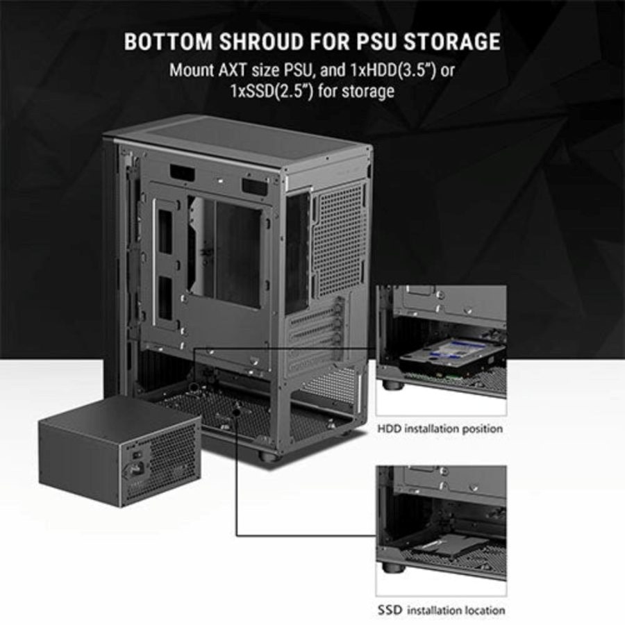 ANT VALUE VM45 MATX Mini Tower Cabinet (Black) - picture 2