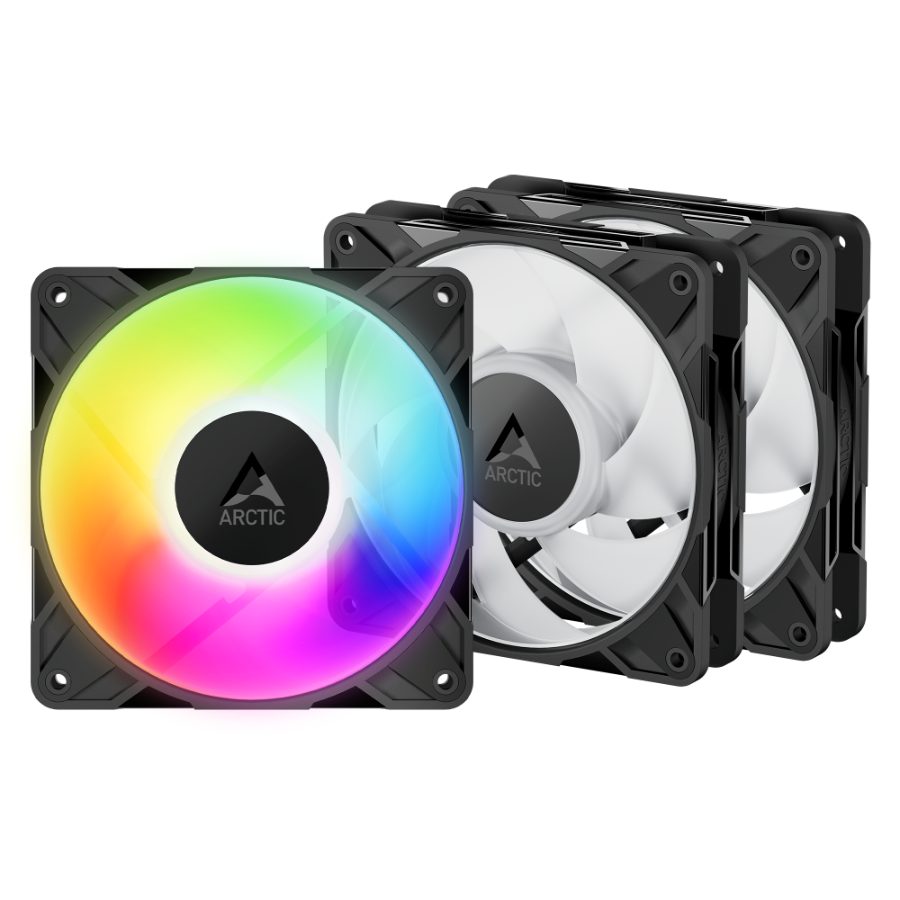 ARCTIC P12 Pro ARGB 120mm Cabinet Fan (Black) (Triple Pack)