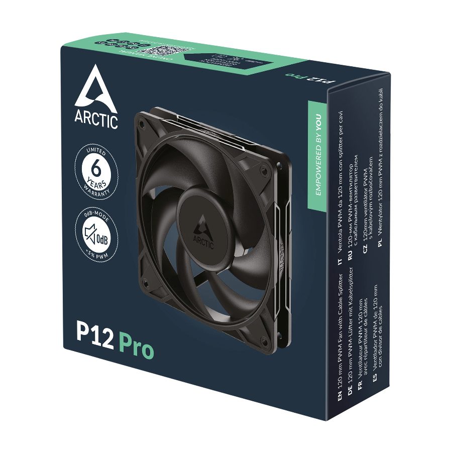 ARCTIC P12 Pro Non-RGB 120mm Cabinet Fan (Black) (Single Pack)