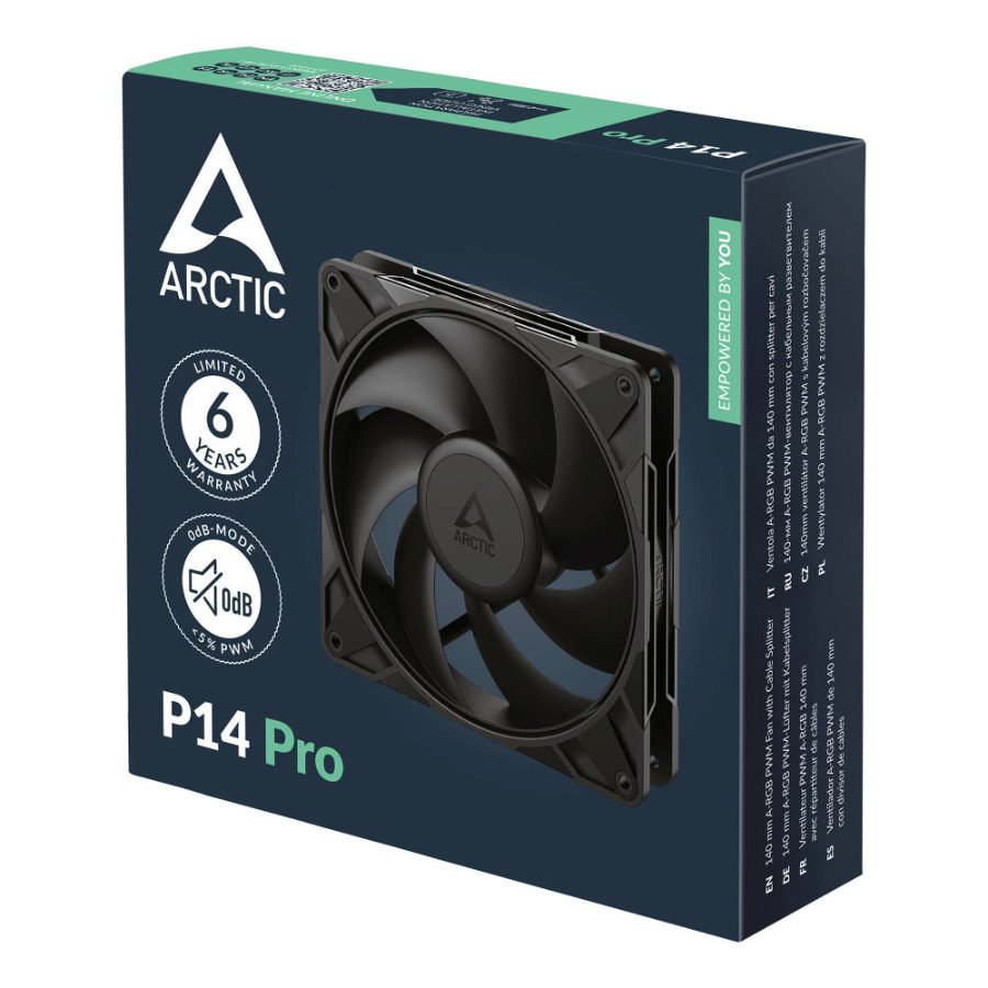 ARCTIC P14 Pro Non-RGB 140mm Cabinet Fan (Black) (Single Pack) - picture 3