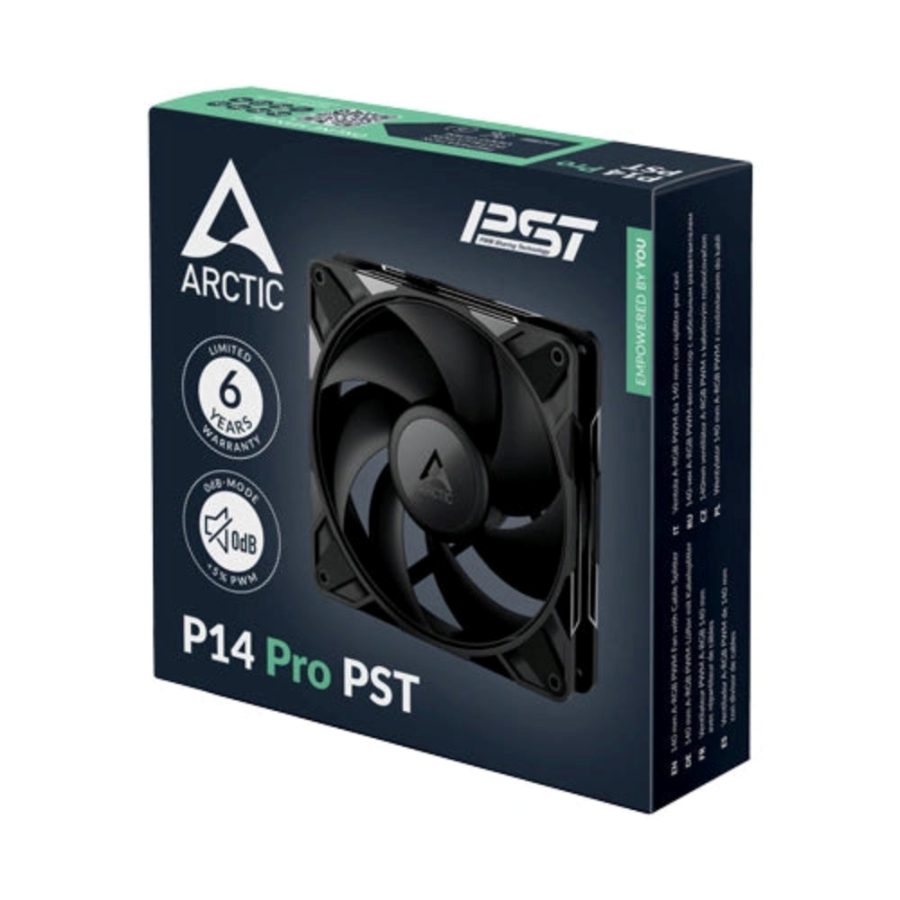 ARCTIC P14 Pro PST 140mm Non RGB Cabinet Fan (Black) (Single Pack) - picture 2