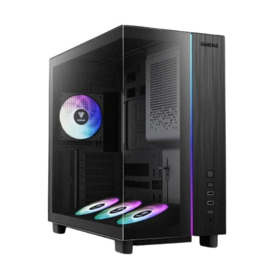 GAMDIAS Atlas M4 ARGB ATX Mid Tower Cabinet (Black)