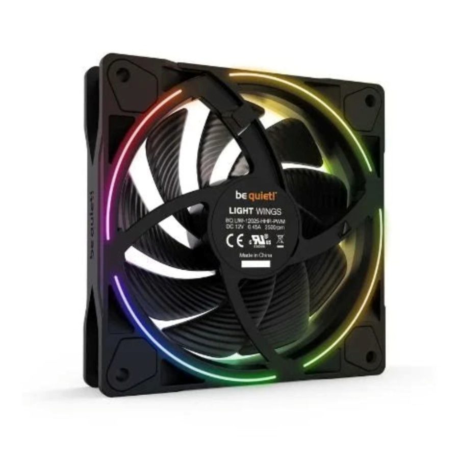 BE QUIET Light Wings 120mm ARGB PWM High Speed Cabinet Fan (Black) (Triple Pack) - picture 2
