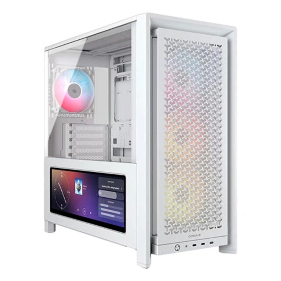 CORSAIR Frame 4000D LCD RS ARGB Premium EATX Mid Tower Cabinet (White)