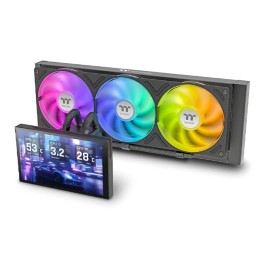 THERMALTAKE ST360 Ultra ARGB 360M CPU Liquid Cooler (Black) (With 7 inch LCD Display)