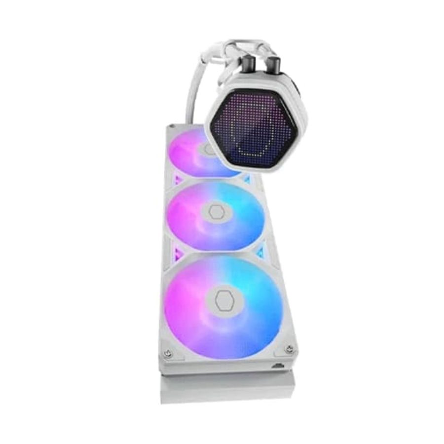 COOLER MASTER MasterLiquid Atmos II Pixel LED 360mm ARGB CPU Liquid Cooler (White) - picture 2