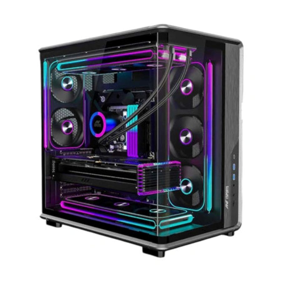 ANT ESPORTS Crystal X8 ARC ATX Mid Tower Cabinet (Black)