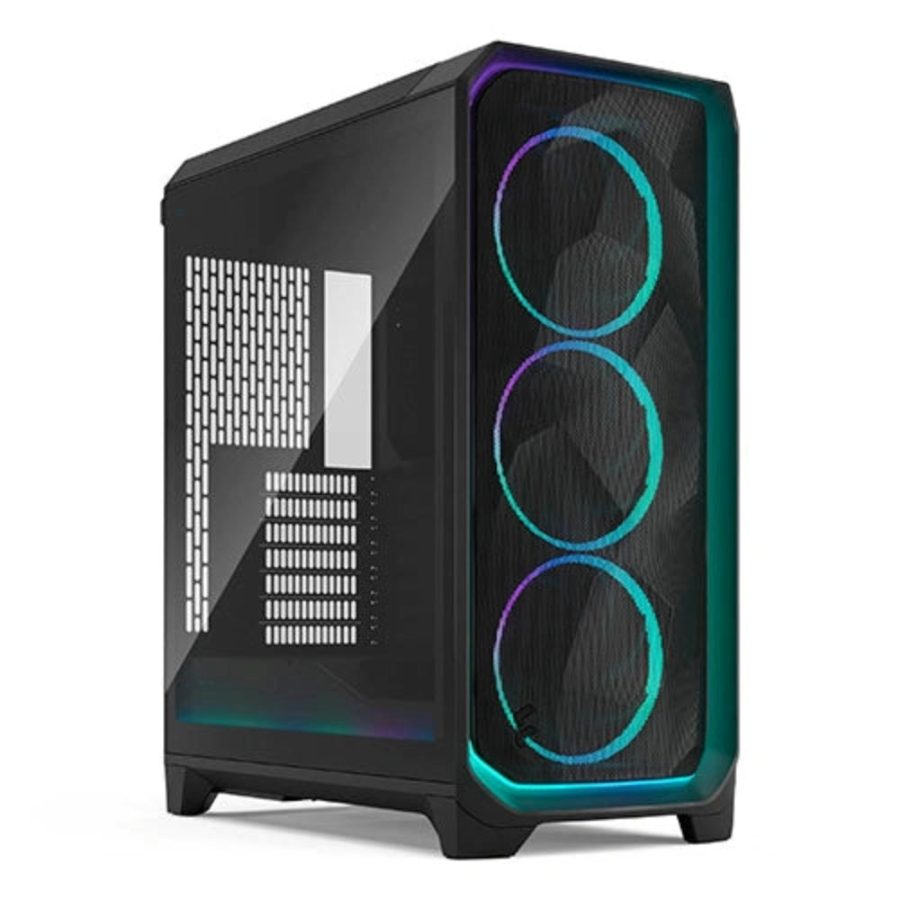 FRACTAL DESIGN Meshify 3 Ambience Pro ARGB TG Light Tint EATX Mid Tower Cabinet (Black)