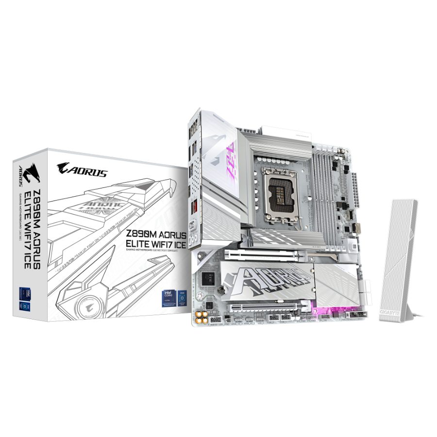 GIGABYTE Z890M AORUS Elite Ice Wifi 7 DDR5 Intel Motherboard (White)