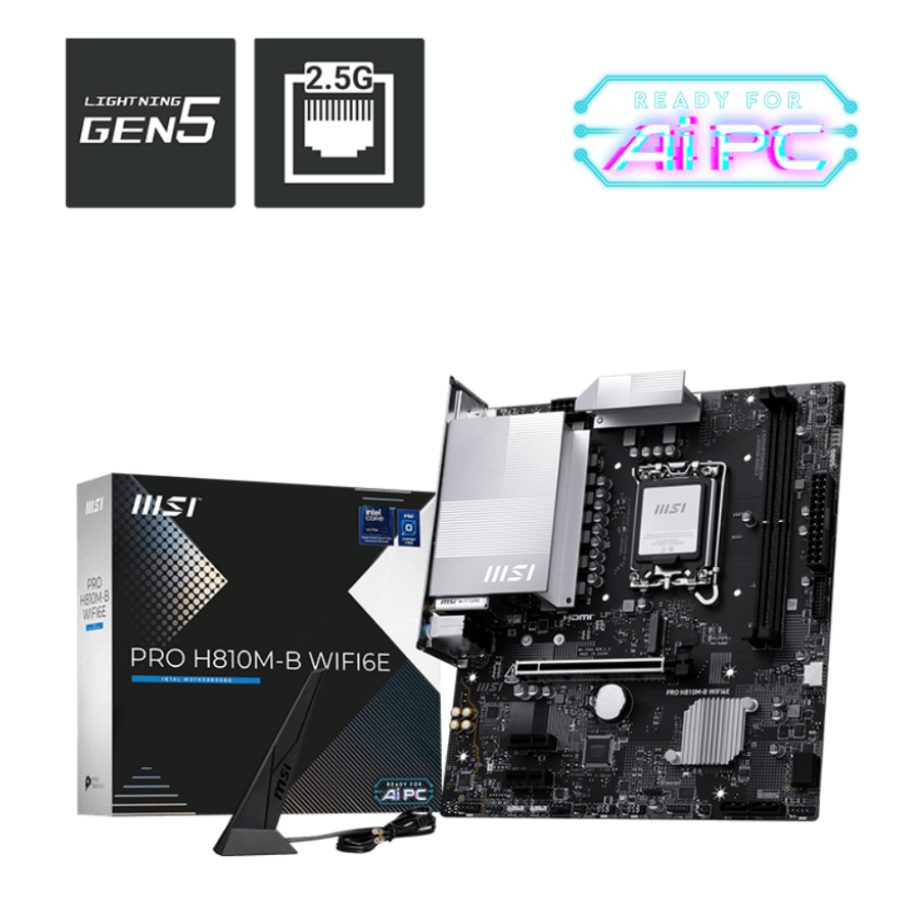 MSI Pro H810M-B Wifi6e DDR5 Intel Motherboard