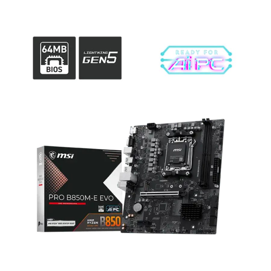 MSI PRO B850M-E EVO DDR5 AMD Motherboard
