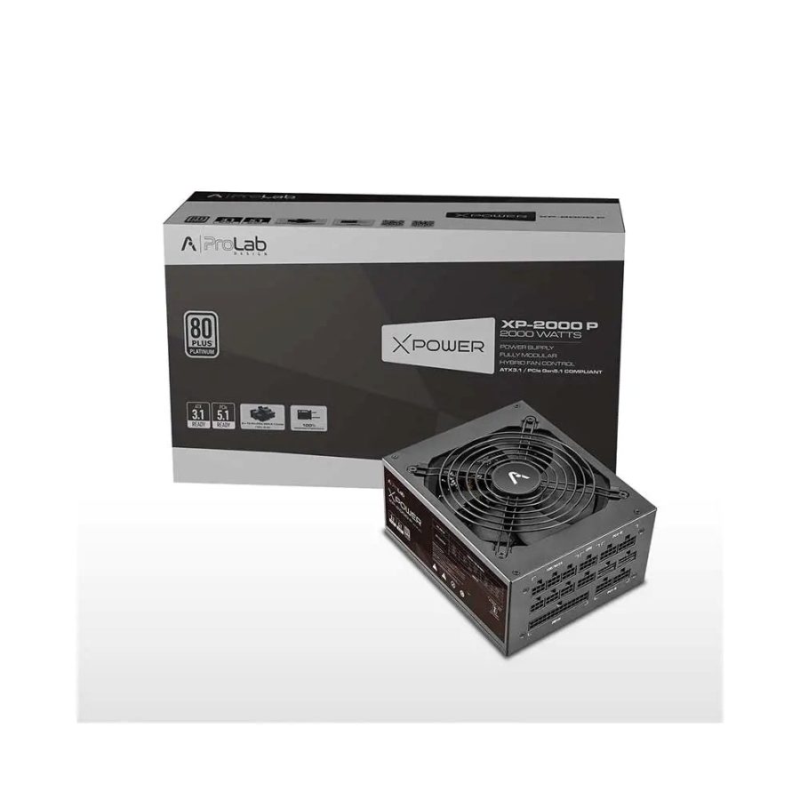 PROLAB DESIGN XPower XP-2000P 80+ Platinum ATX 3.1 Fully Modular Power Supply (Black) (2000W)