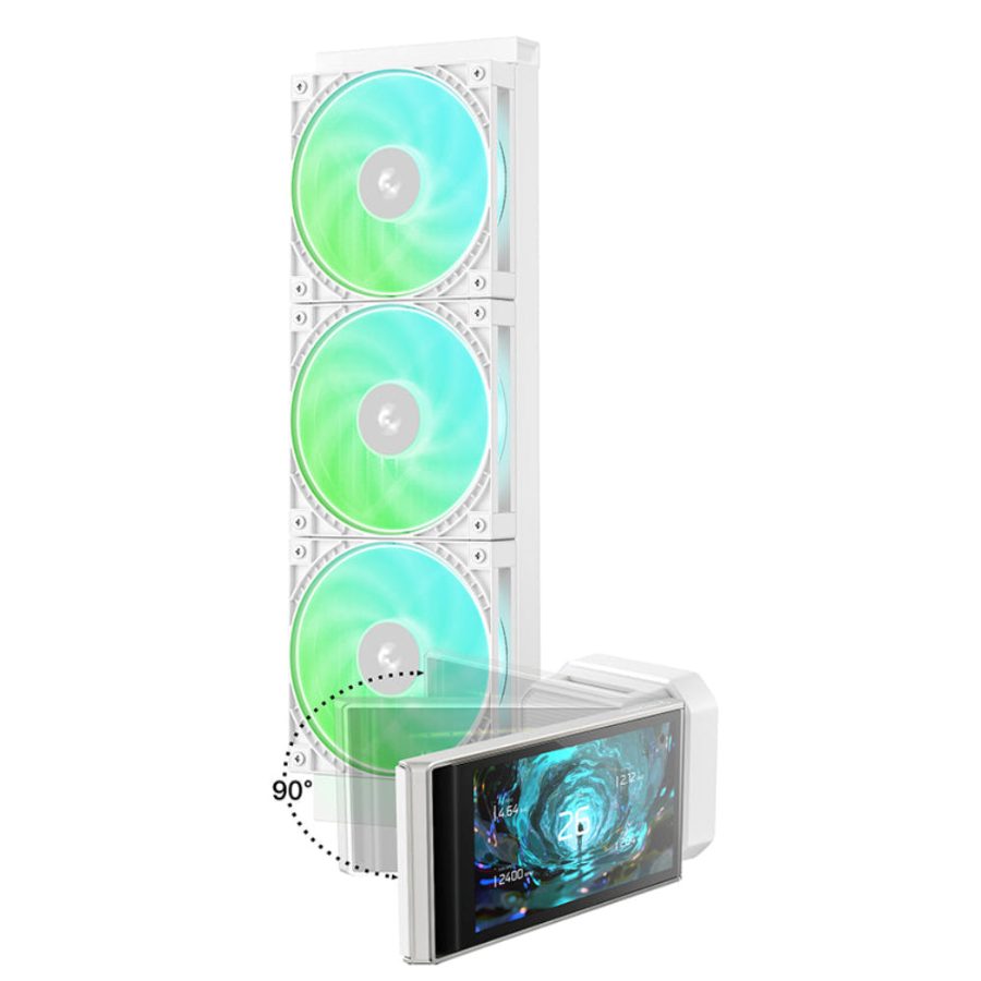 DEEPCOOL LT360 Vision 360mm ARGB CPU Liquid Cooler (White) (With LCD Display) - picture 3