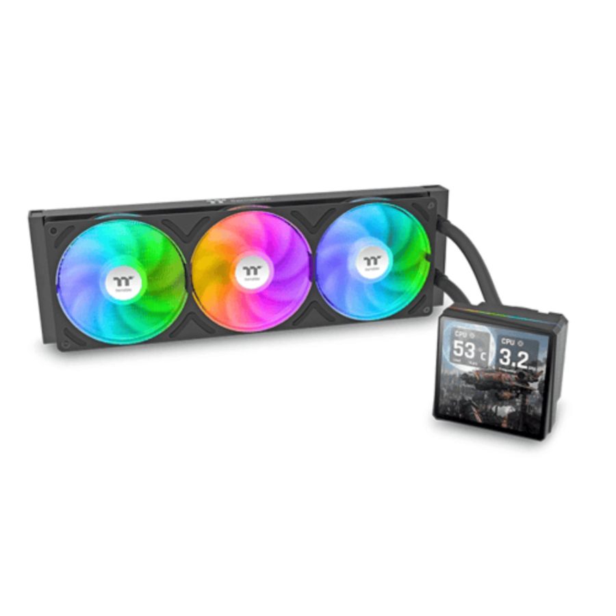 THERMALTAKE TH360 V3 Ultra ARGB Sync 360mm CPU Liquid Cooler (Black) (With LCD Display)